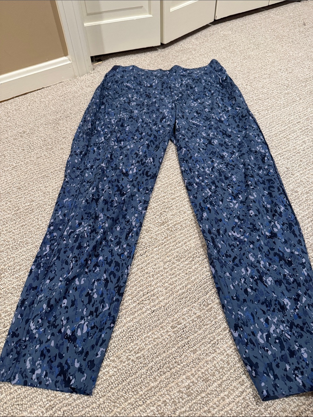 Athleta Blue Multi-Print Straight-Leg Pants
